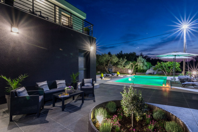 Villa Rossa mit beheiztem Pool und Whirlpool, Ždrelac, Insel Pa&scaron;man, Kroatien Ždrelac