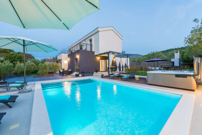 Villa Rossa mit beheiztem Pool und Whirlpool, Ždrelac, Insel Pa&scaron;man, Kroatien Ždrelac